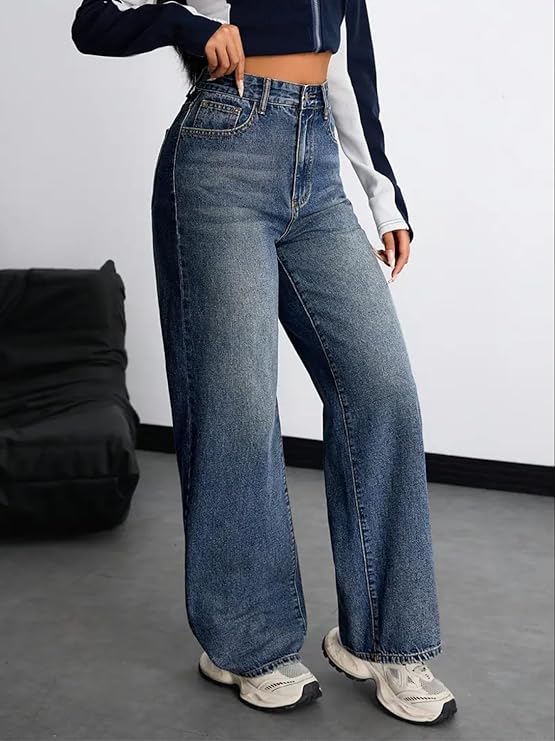 Nifty Women's Denim Stretchable High Waist Baggy Jeans for Women